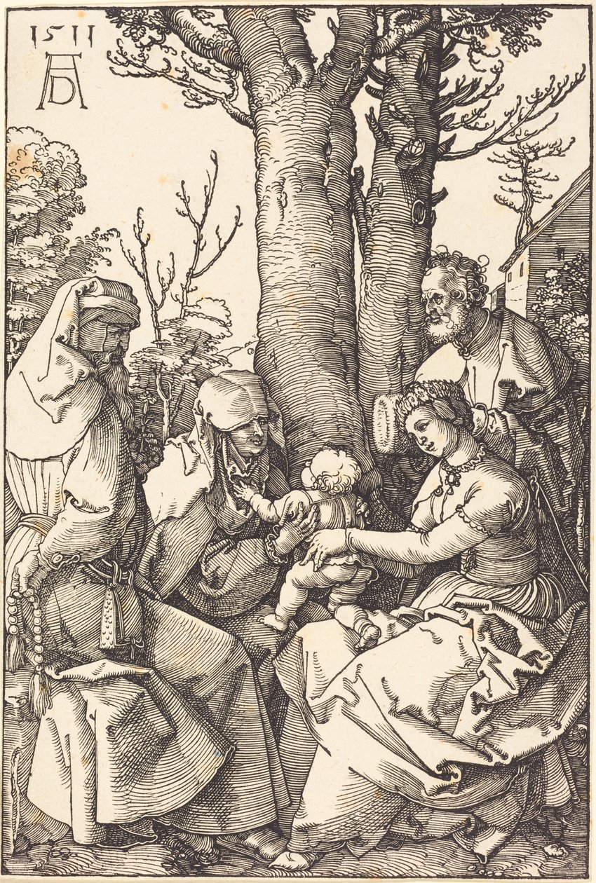 Święta Rodzina z Joachimem i Anną pod drzewem autorstwa Albrecht Dürer