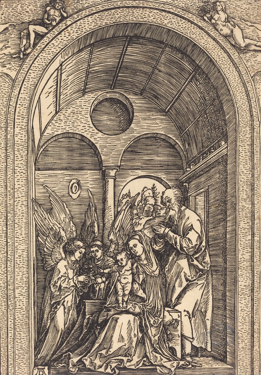 Święta Rodzina z Dwoma Aniołami w Sali Sklepionej, ok. godz. 1504. autorstwa Albrecht Dürer