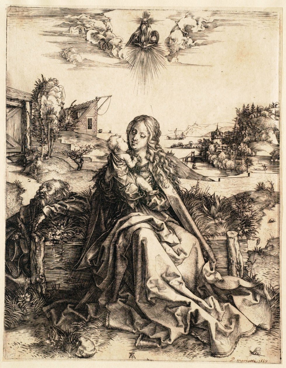 Święta Rodzina z motylem autorstwa Albrecht Dürer