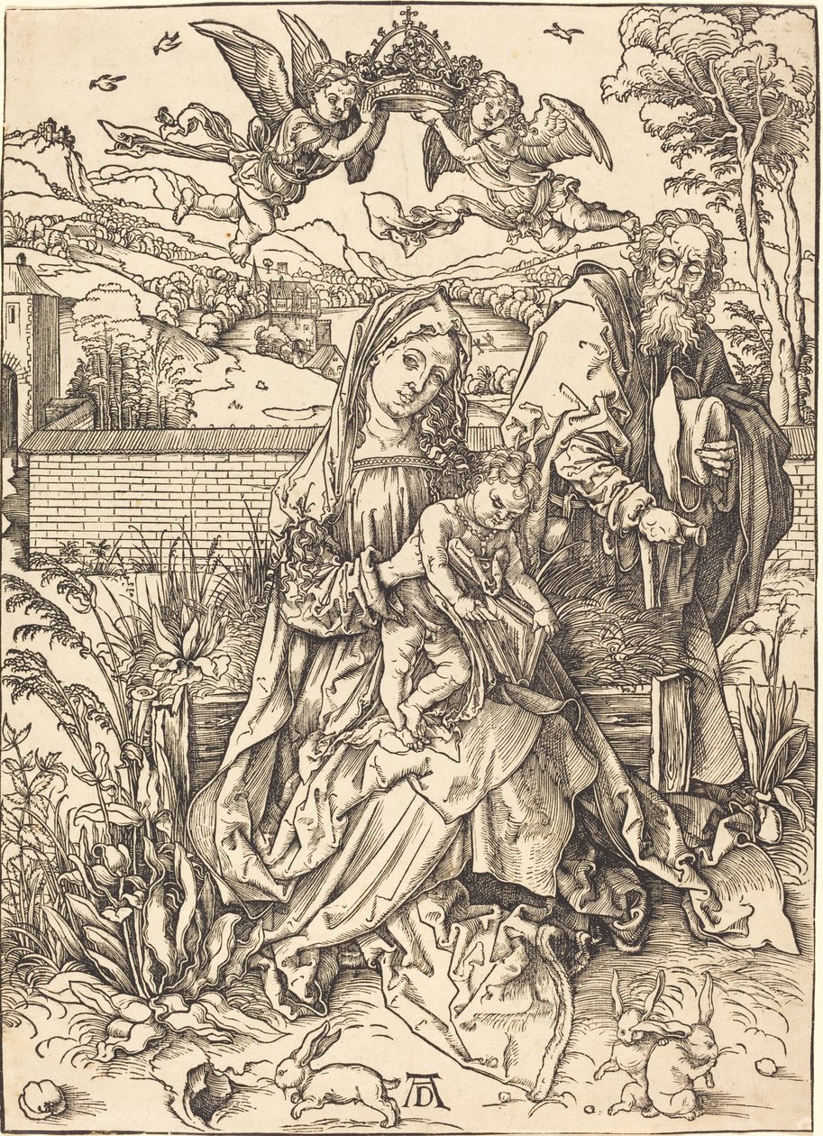 Święta Rodzina z Trzema Zającami autorstwa Albrecht Dürer