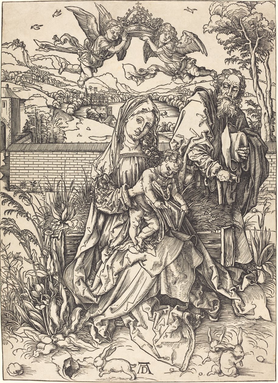 Święta Rodzina z Trzema Zającami autorstwa Albrecht Dürer