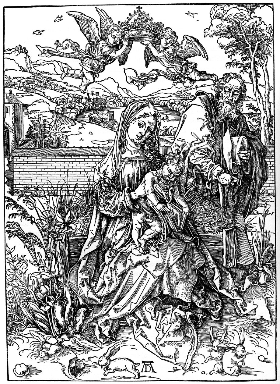 Święta Rodzina z Trzema Zającami, 1497, 1936 autorstwa Albrecht Dürer