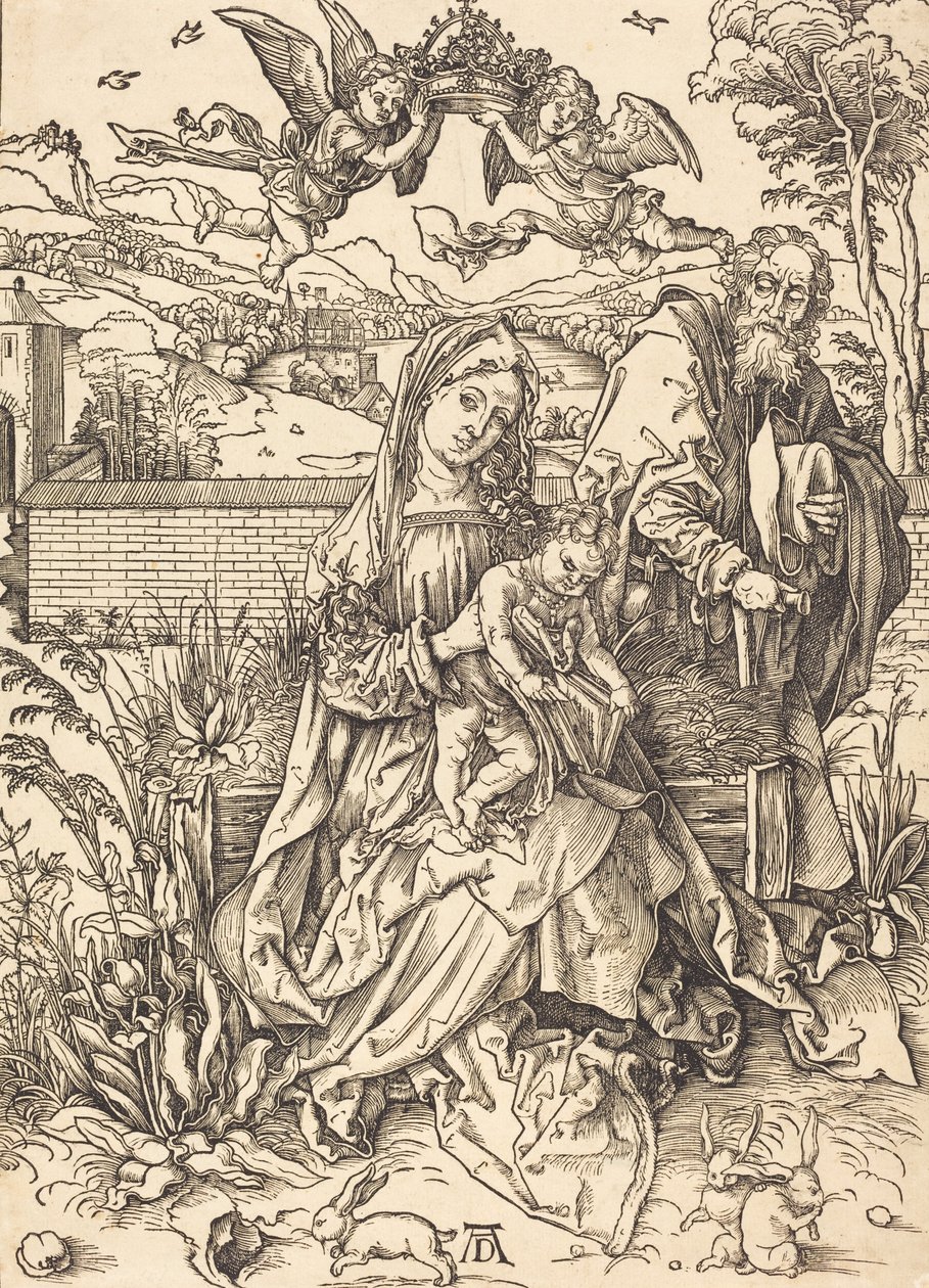 Święta Rodzina z Trzema Zajączkami, ok. 1930 14971498. autorstwa Albrecht Dürer