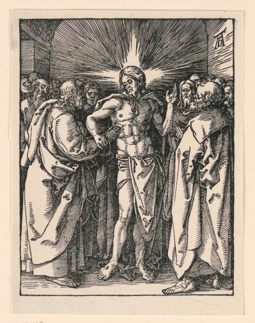 Niedowierzanie św. Tomasza, z serii Mała pasja autorstwa Albrecht Dürer