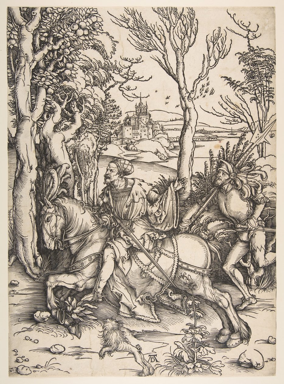 Rycerz i zbrojny. autorstwa Albrecht Dürer