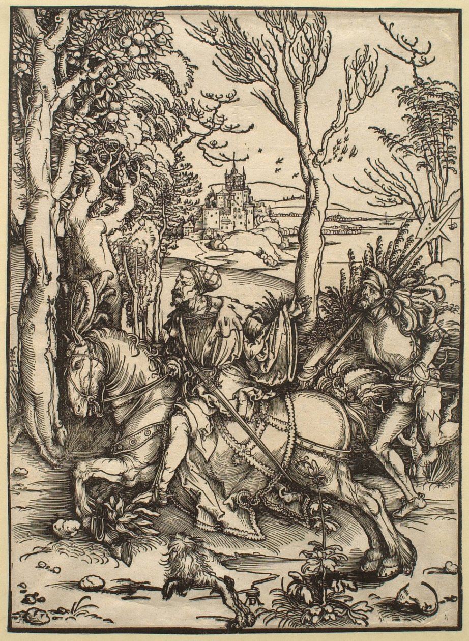 Rycerz na koniu i landsknecht autorstwa Albrecht Dürer