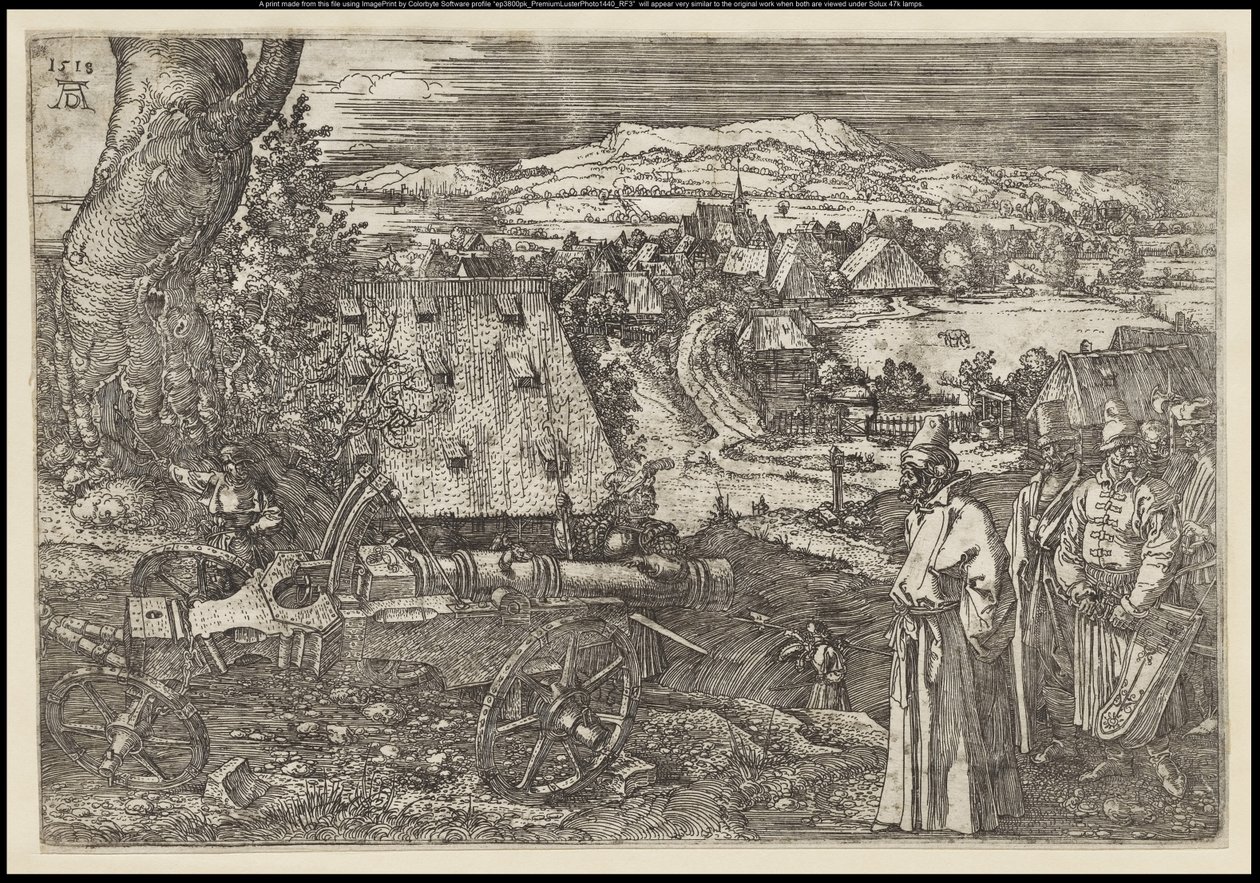 Krajobraz z armatą, 1518 autorstwa Albrecht Dürer