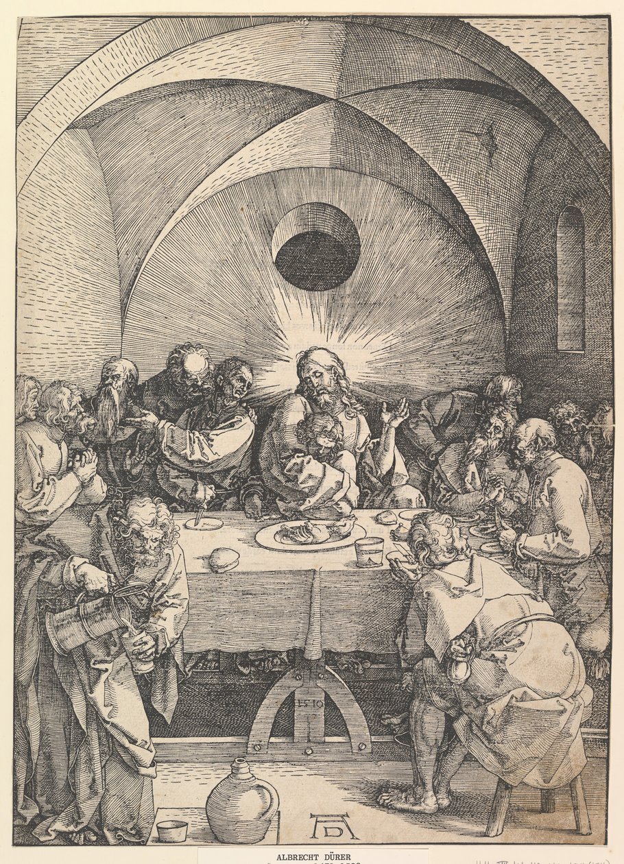 Ostatnia Wieczerza, z Wielkiej Męki, 1510. autorstwa Albrecht Dürer