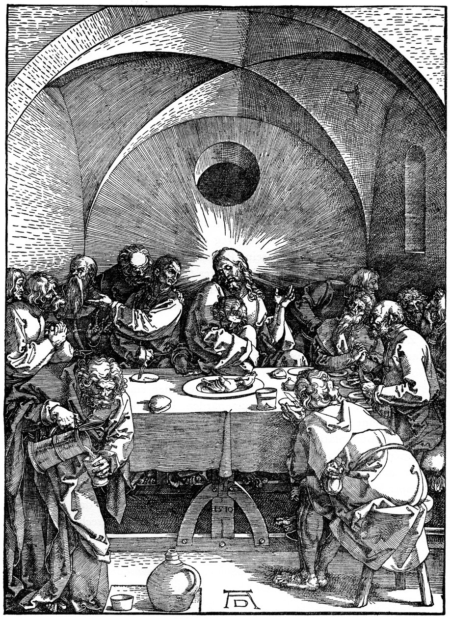 Ostatnia Wieczerza z cyklu Wielka Męka, c1510, 1936 autorstwa Albrecht Dürer