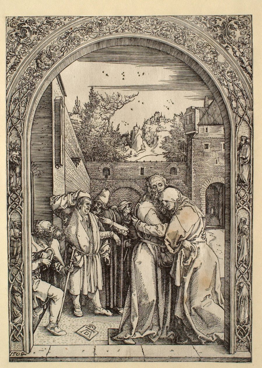 Życie Marii Panny: Joachim i Anna przy Złotej Bramie autorstwa Albrecht Dürer