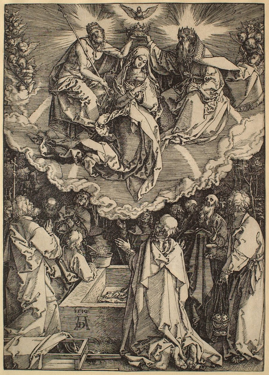 Życie Marii Panny: Wniebowzięcie i Koronacja Marii Panny autorstwa Albrecht Dürer