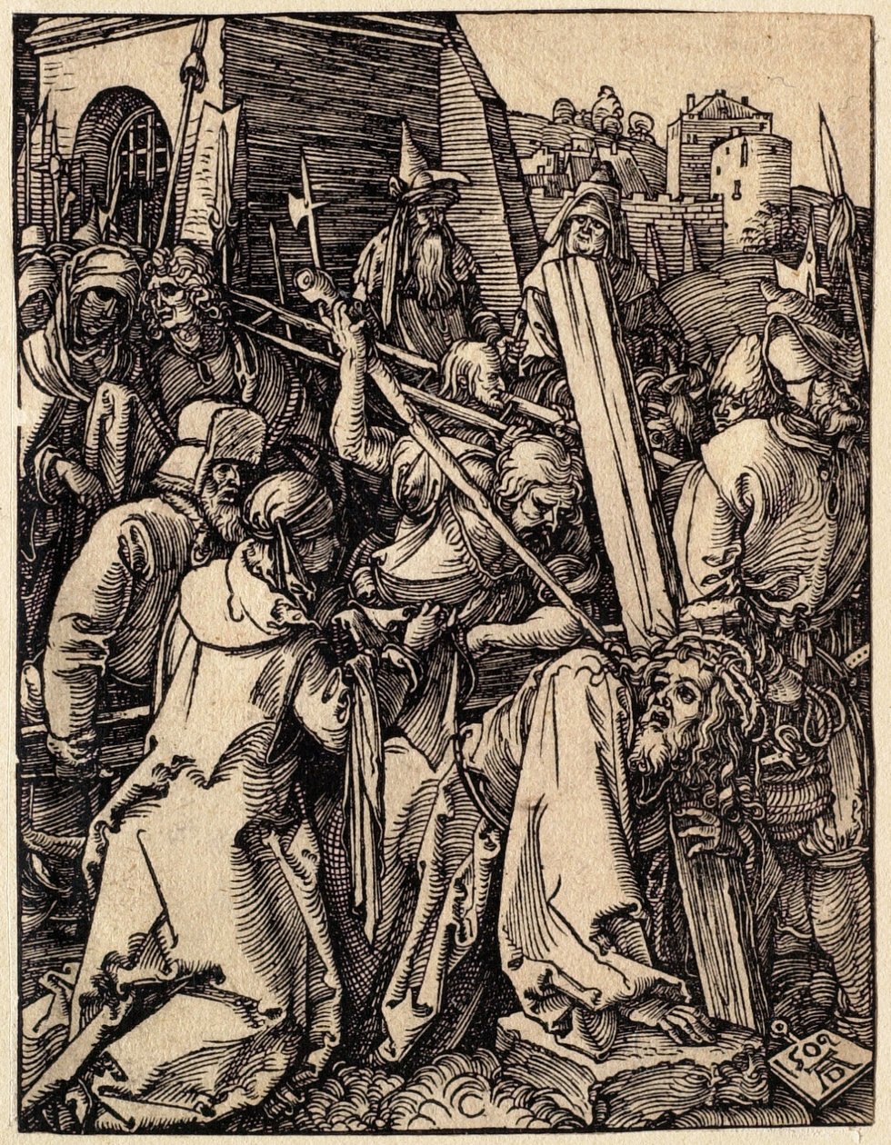 Mała Pasja: Chrystus niosący krzyż autorstwa Albrecht Dürer