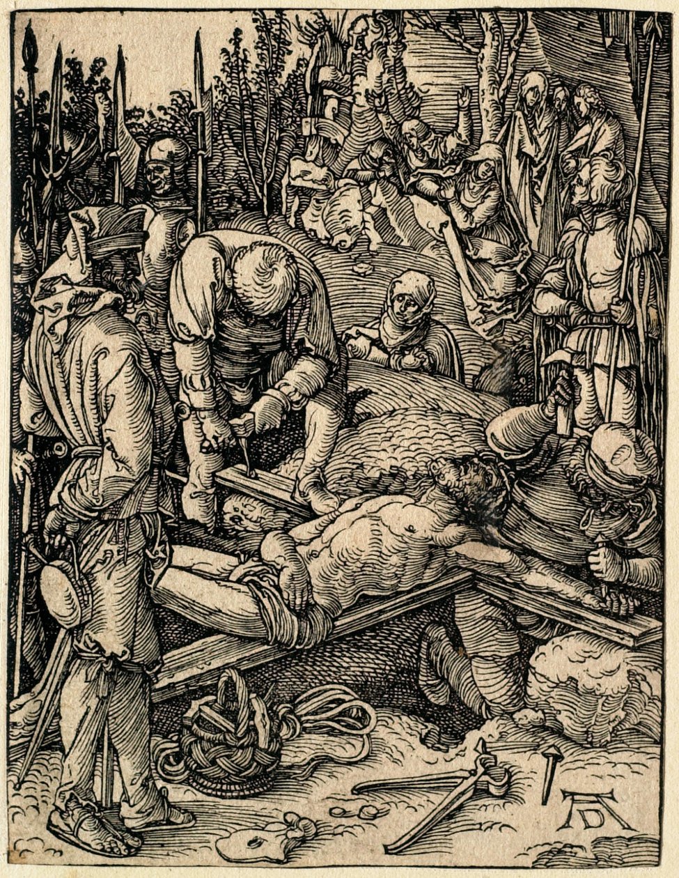 Mała Pasja: Chrystus przybity do krzyża autorstwa Albrecht Dürer