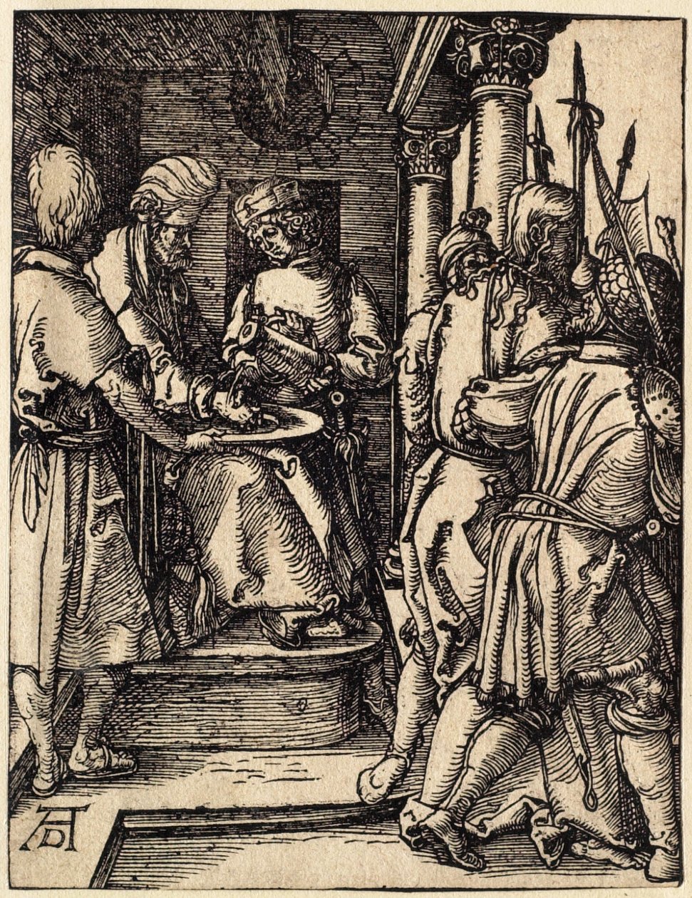 Mała Pasja: Piłat umywa ręce autorstwa Albrecht Dürer