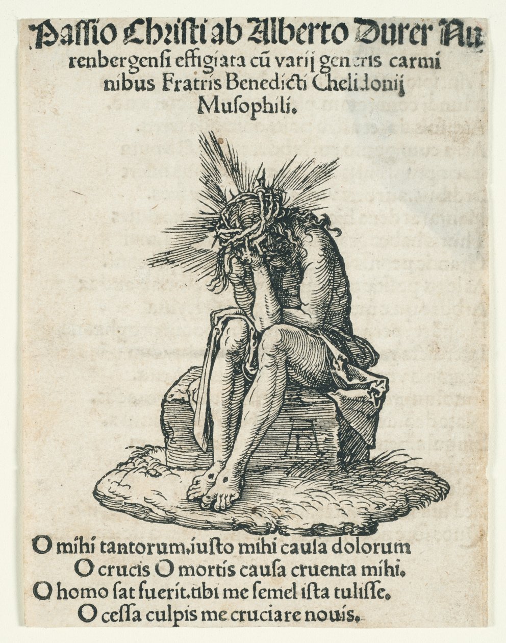 Mała Pasja: Siedzący Mąż Boleści autorstwa Albrecht Dürer