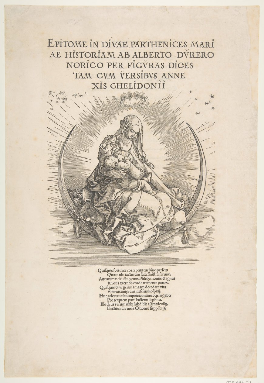 Madonna na Półksiężycu, Frontyspis do Życia Dziewicy, ok. 201 1511. autorstwa Albrecht Dürer