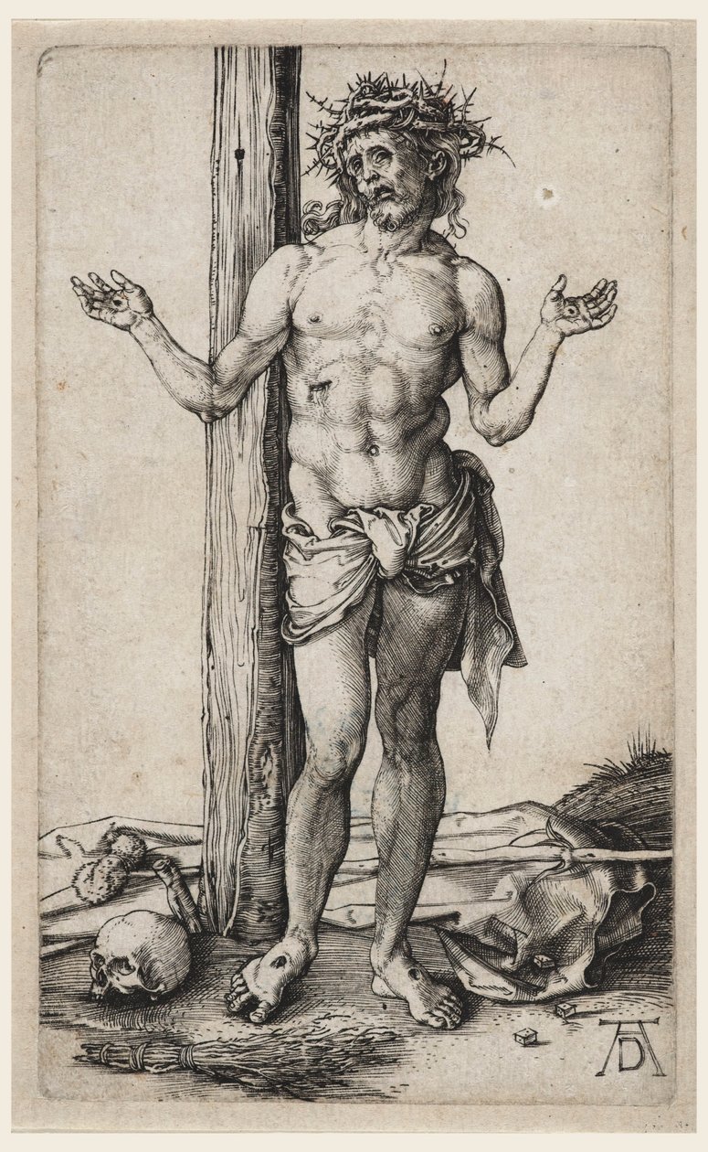 Mąż boleści (z podniesionymi rękami) autorstwa Albrecht Dürer