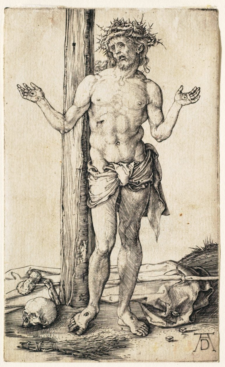 Mąż Boleści z wyciągniętymi ramionami autorstwa Albrecht Dürer