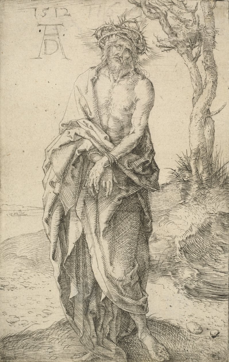 Mąż boleści ze związanymi rękami, 1512. autorstwa Albrecht Dürer