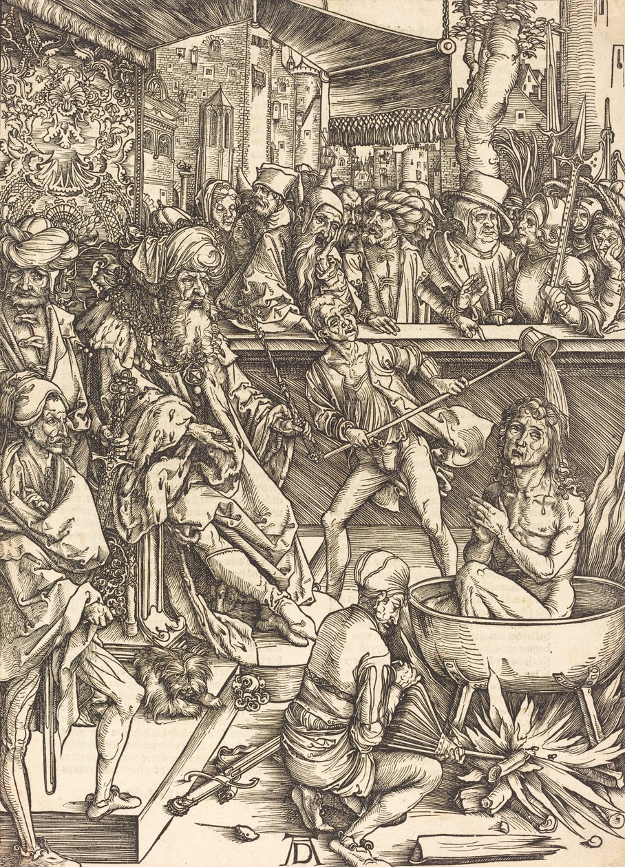 Męczeństwo św. Jana prawdopodobnie ok. 14961498. autorstwa Albrecht Dürer