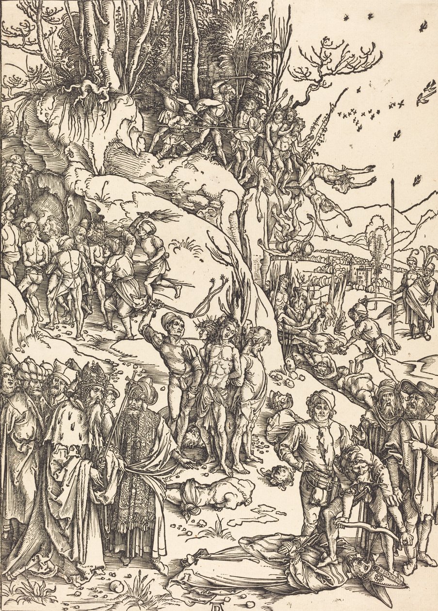 Męczeństwo dziesięciu tysięcy, c. 14961497. autorstwa Albrecht Dürer