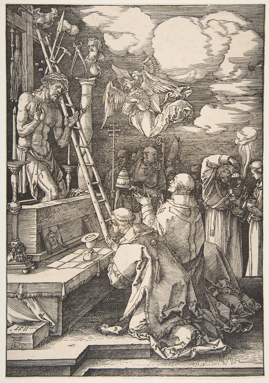 Msza świętego Grzegorza autorstwa Albrecht Dürer