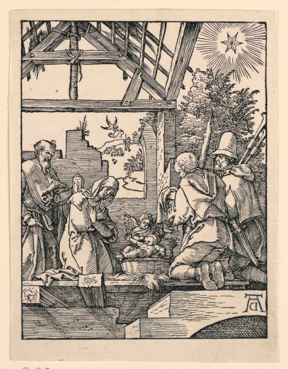 Narodzenia (Adoracja pasterzy) z cyklu Mała pasja autorstwa Albrecht Dürer