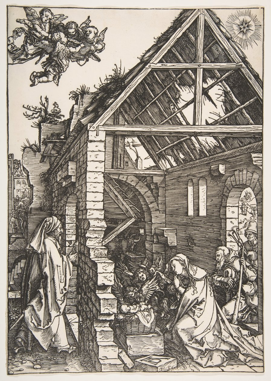 Narodzenia, z Życia Dziewicy, 1502-3. autorstwa Albrecht Dürer