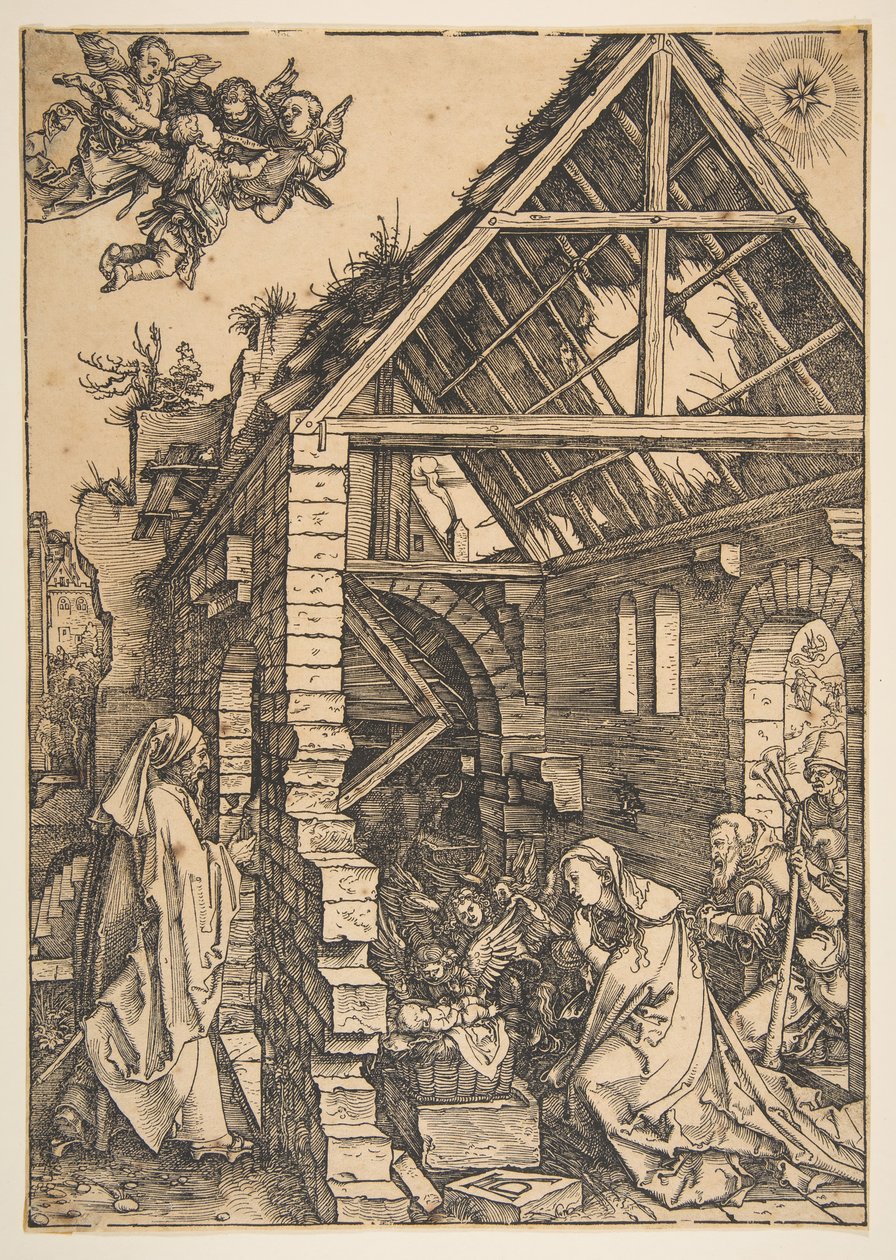 Narodzenia, z Życia Dziewicy, 1502-3. autorstwa Albrecht Dürer