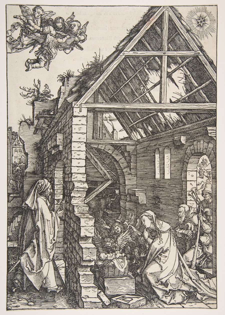 Narodzenie Chrystusa, z Życia Marii Panny, wydanie łacińskie, 1511 autorstwa Albrecht Dürer