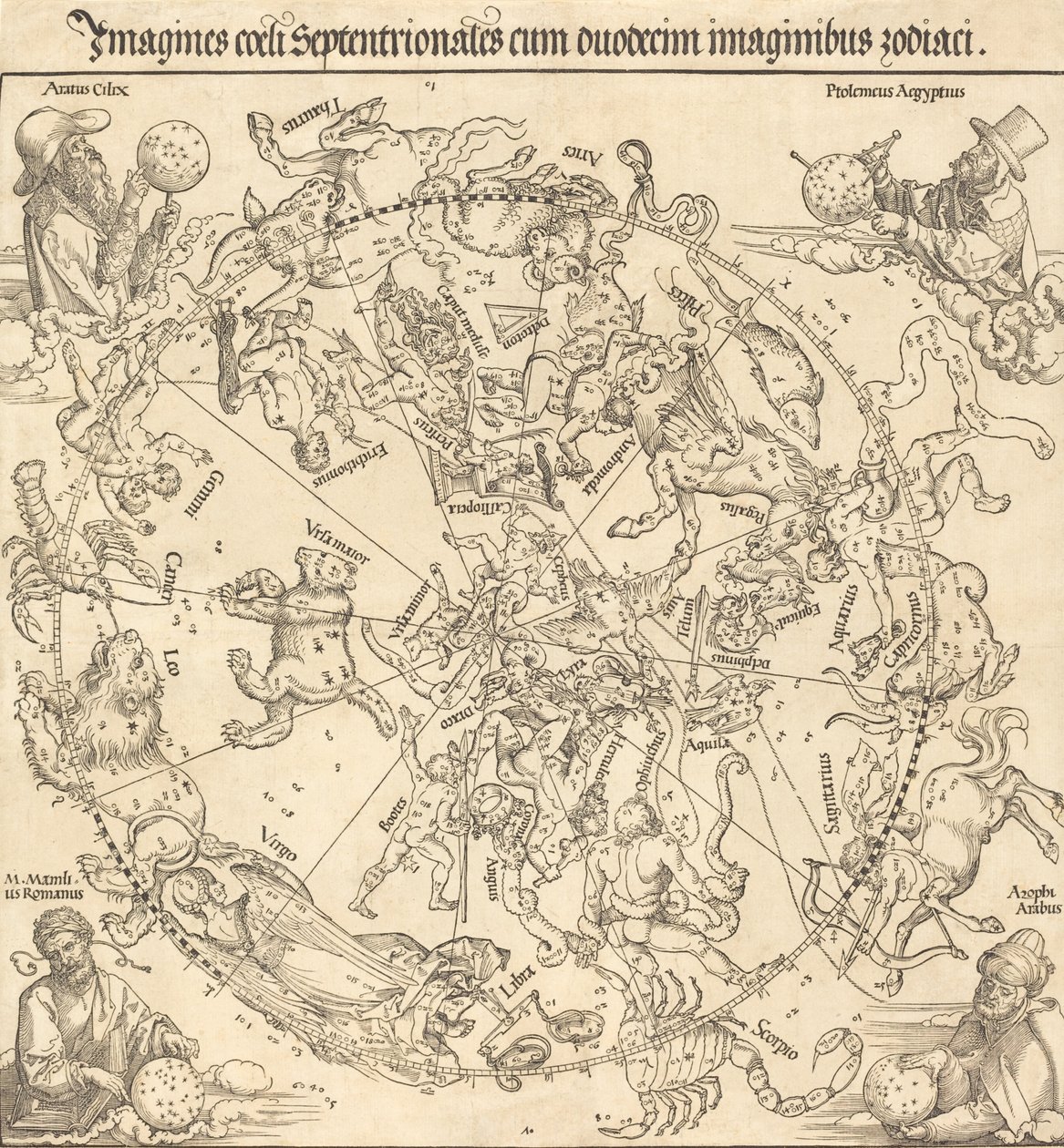 Północna półkula niebieska, 1515. autorstwa Albrecht Dürer