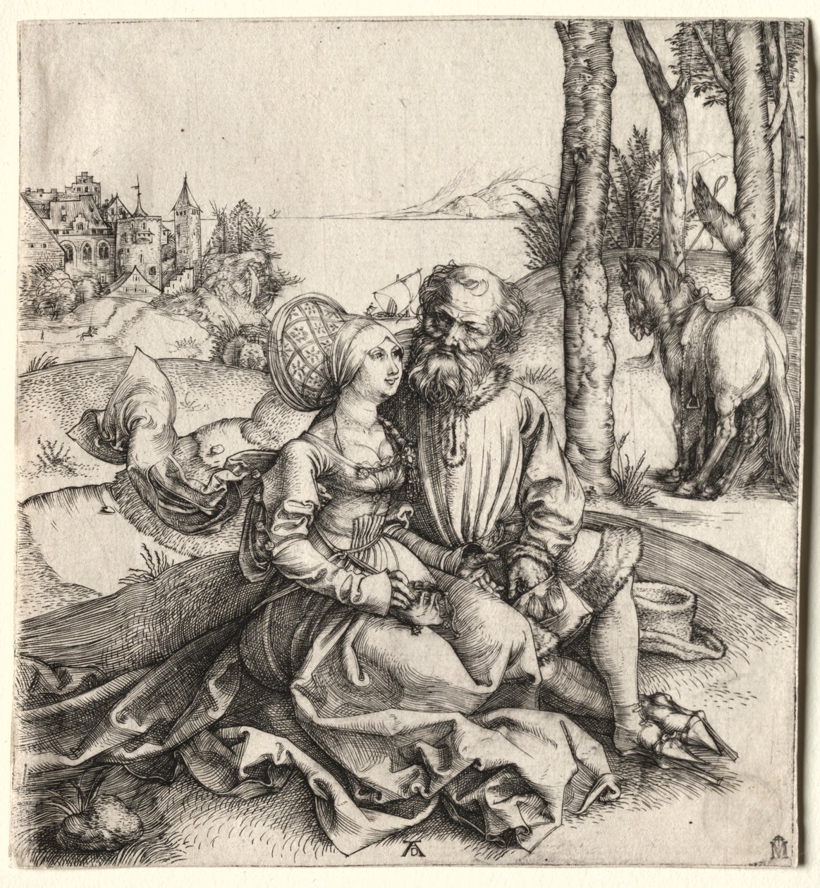 Oferta miłości lub źle dobrana para, 1495-1496. autorstwa Albrecht Dürer