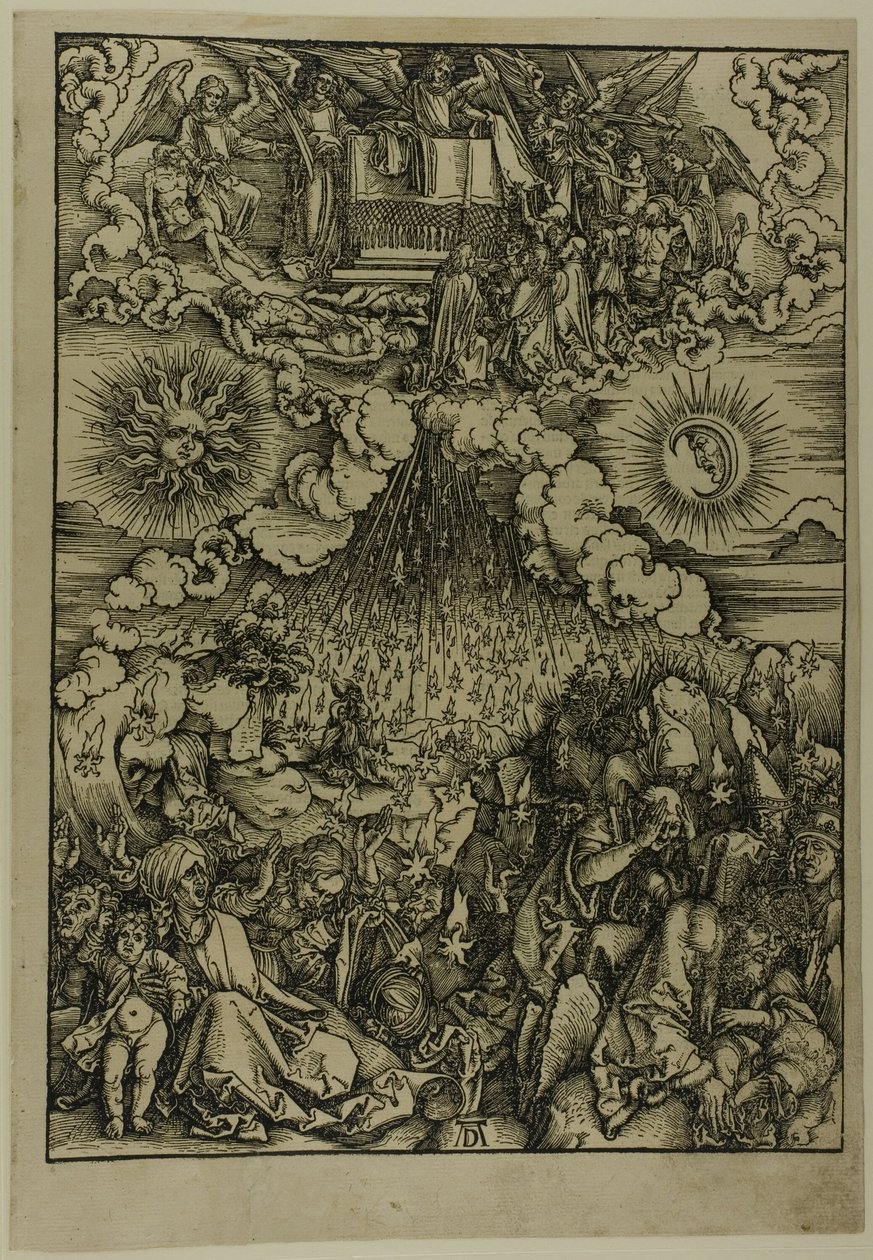 Otwarcie piątej i szóstej pieczęci z Apokalipsy autorstwa Albrecht Dürer