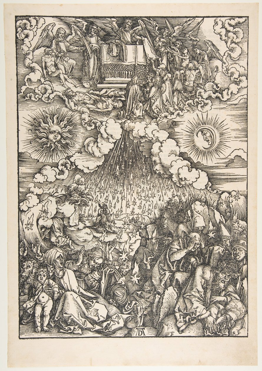 Otwarcie piątej i szóstej pieczęci z apokalipsy.n.d. autorstwa Albrecht Dürer