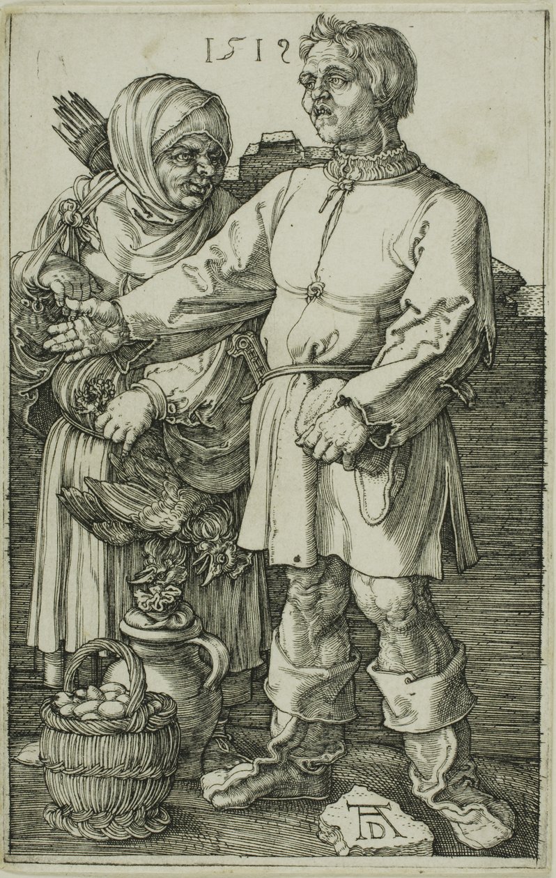 Chłop i jego żona na Rynku autorstwa Albrecht Dürer