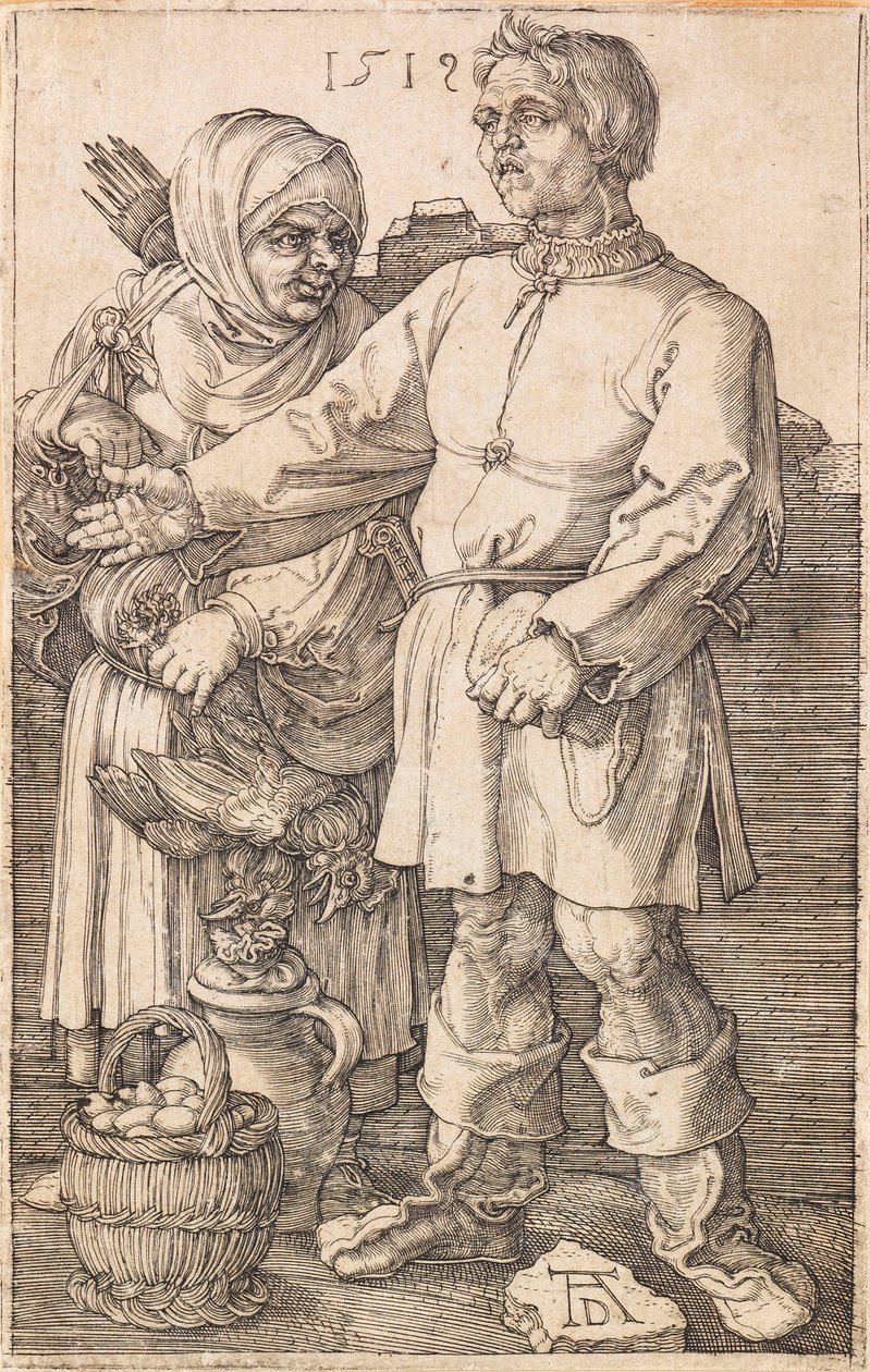 Chłop i jego żona na Rynku, 1519. autorstwa Albrecht Dürer