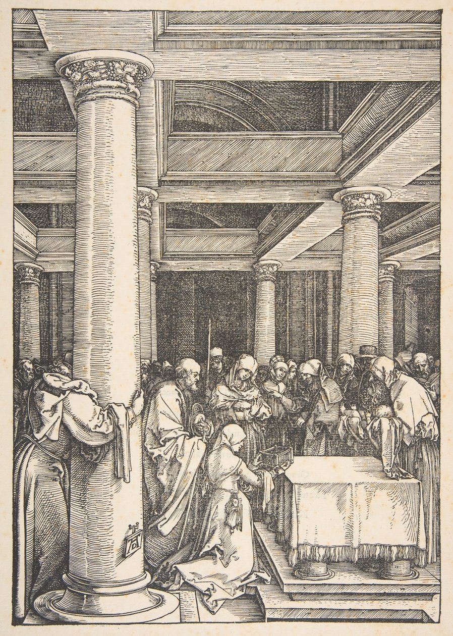 Ofiarowanie w świątyni, z Życia Dziewicy, ca. 1505. autorstwa Albrecht Dürer