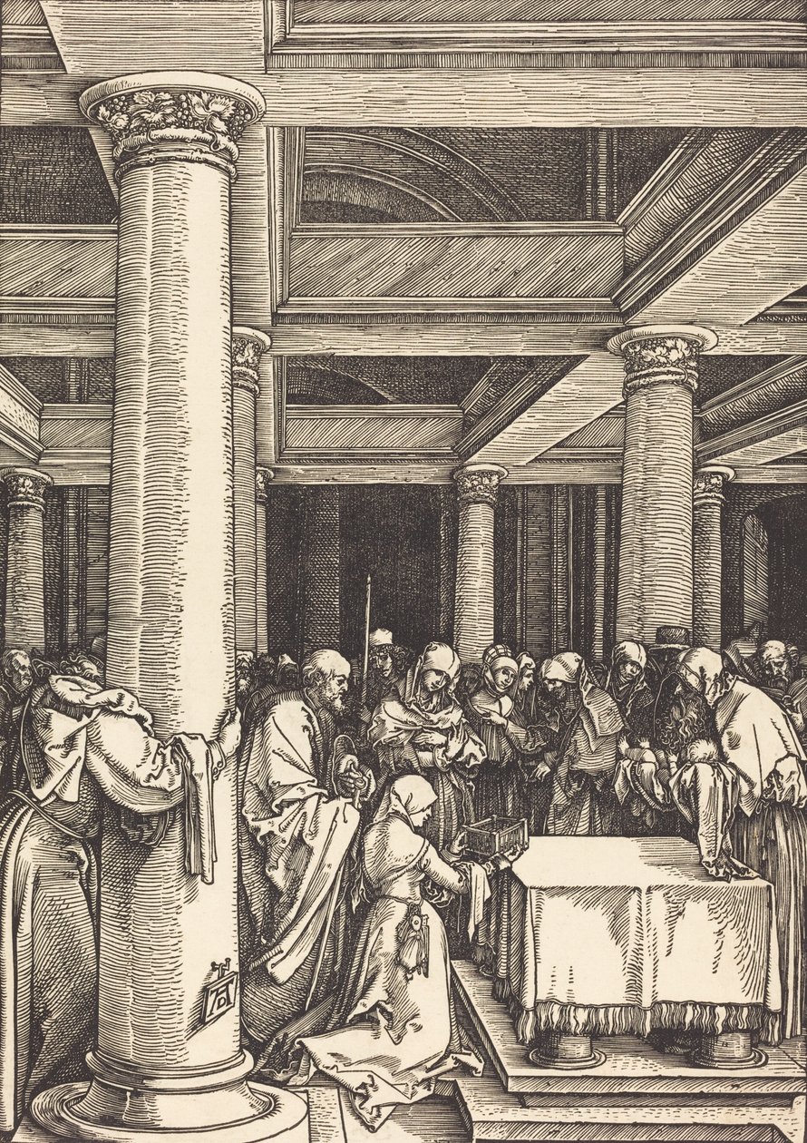 Ofiarowanie Chrystusa w świątyni, c. 15041505. autorstwa Albrecht Dürer