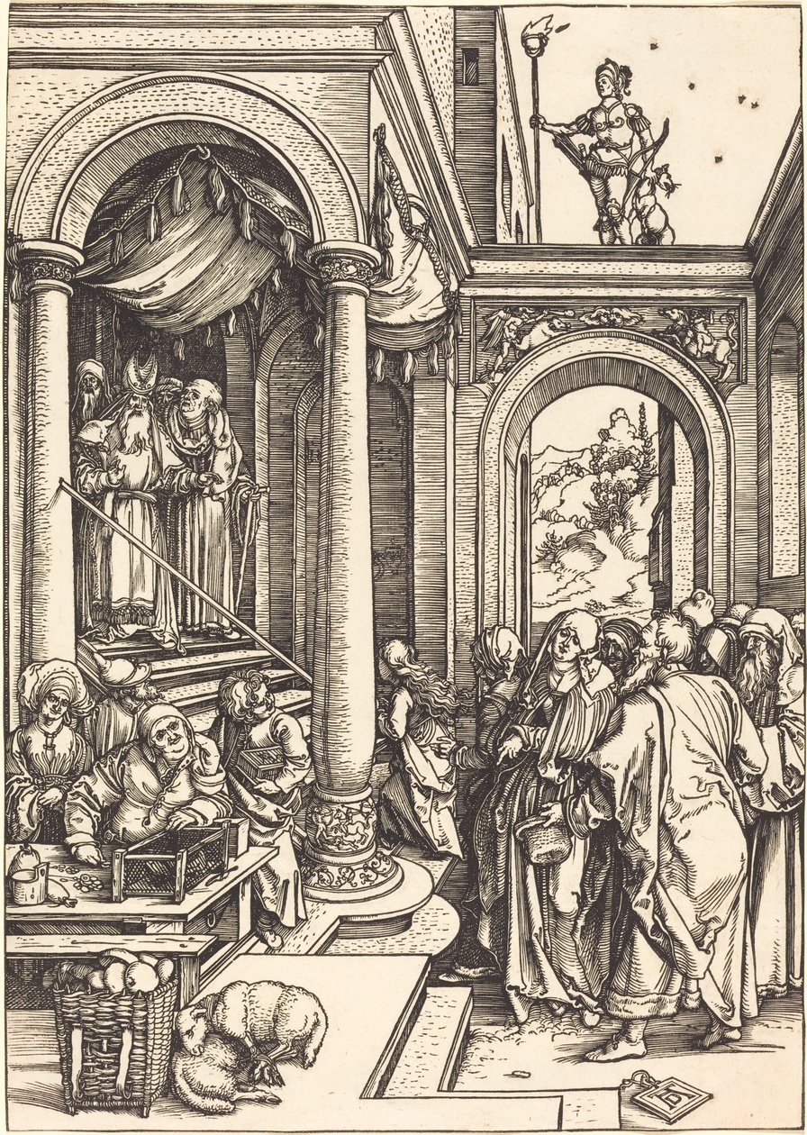 Ofiarowanie Dziewicy w Świątyni autorstwa Albrecht Dürer