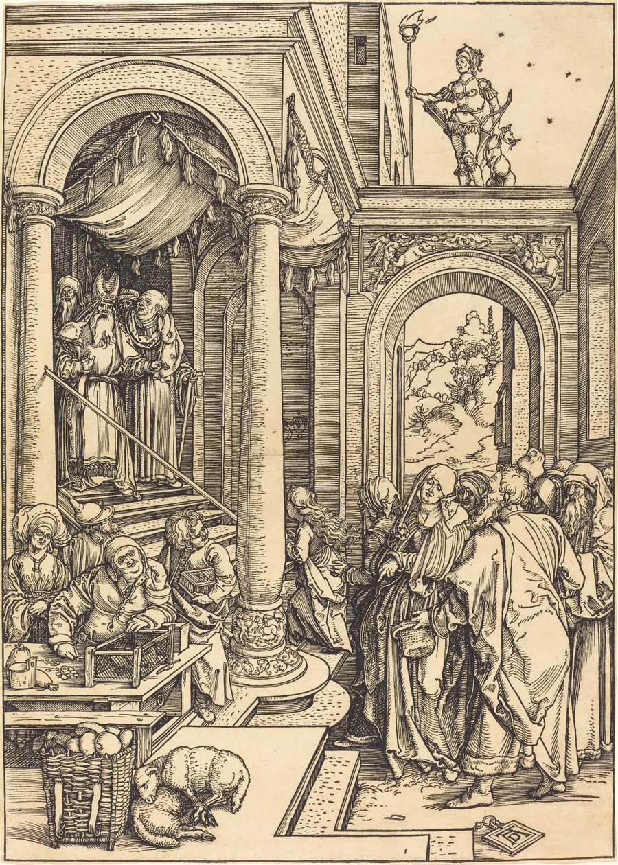 Ofiarowanie Dziewicy w Świątyni autorstwa Albrecht Dürer