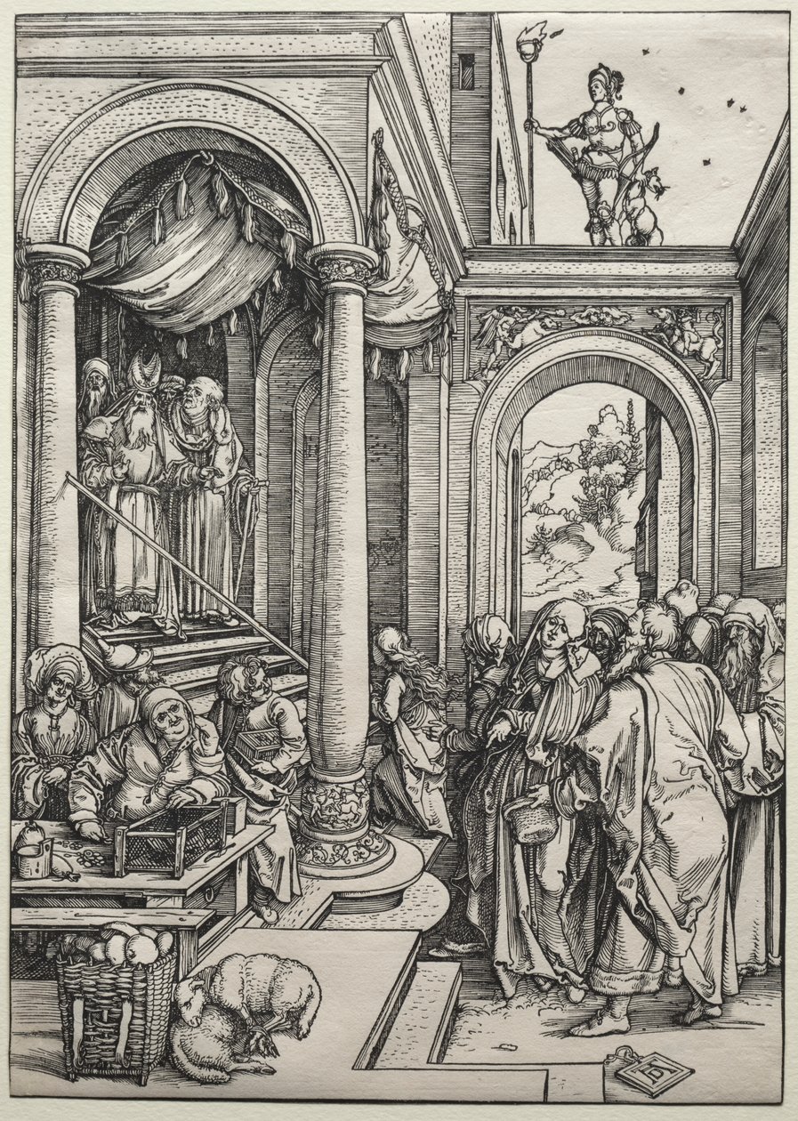 Ofiarowanie Dziewicy w Świątyni autorstwa Albrecht Dürer