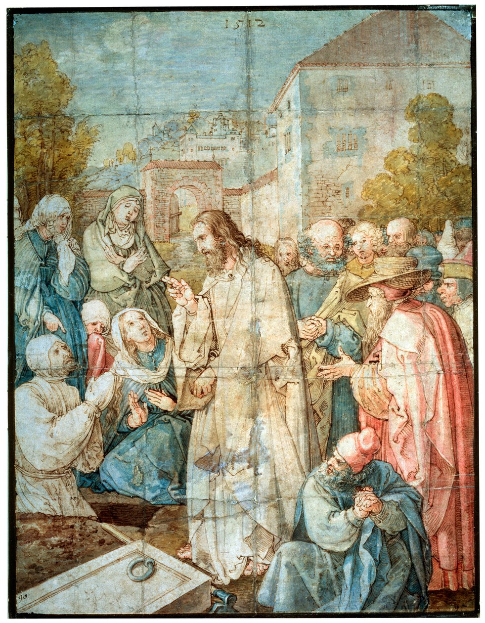 Wskrzeszenie Łazarza, 1512. autorstwa Albrecht Dürer