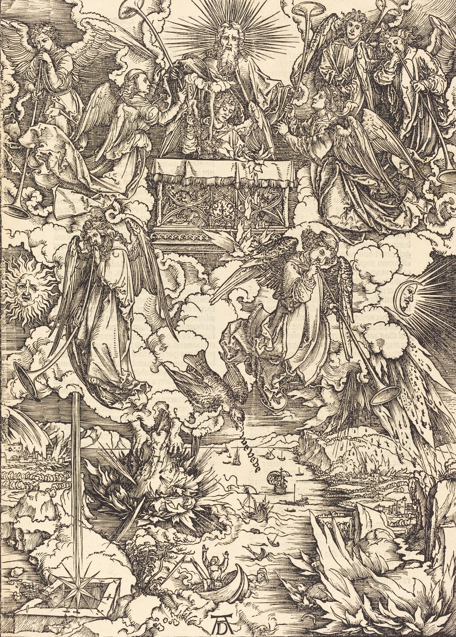 Siedmiu Aniołów z Trąbami, 1498. autorstwa Albrecht Dürer