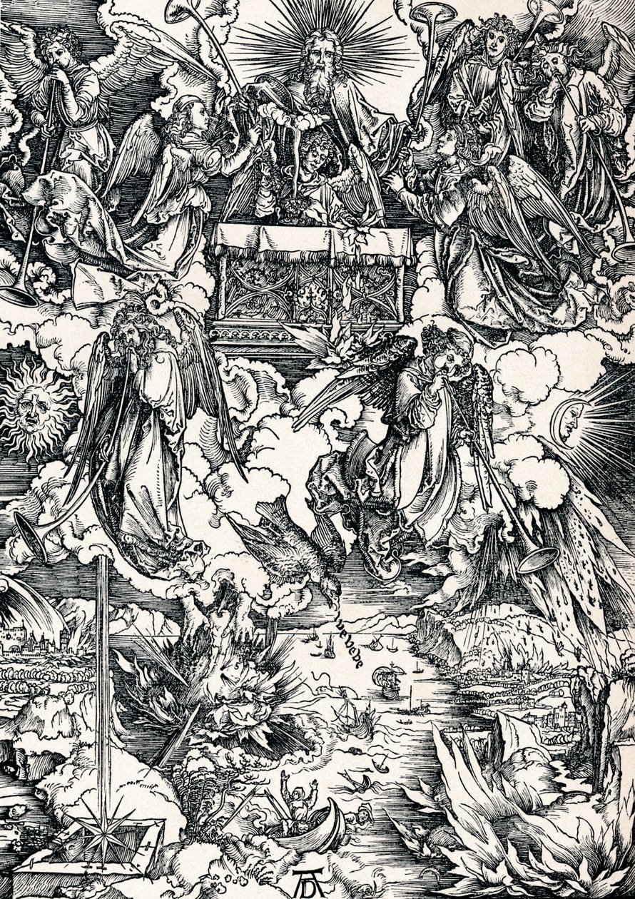 Siedem trąb podarowanych aniołom, 1498 1906. autorstwa Albrecht Dürer