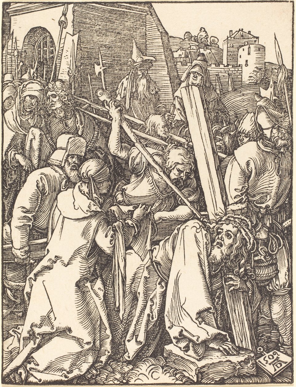 Mała Pasja:  Chrystus niosący krzyż autorstwa Albrecht Dürer