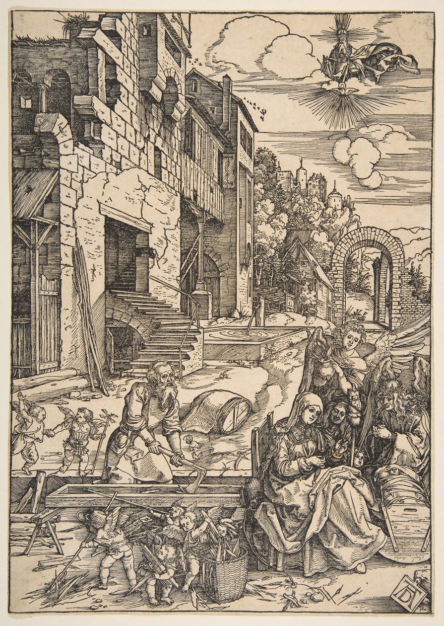 Pobyt Świętej Rodziny w Egipcie, z Życia Dziewicy, po 1511 r. autorstwa Albrecht Dürer