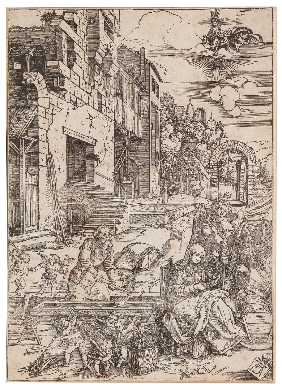 Pobyt Świętej Rodziny w Egipcie, z Życia Dziewicy, c. 1504. autorstwa Albrecht Dürer