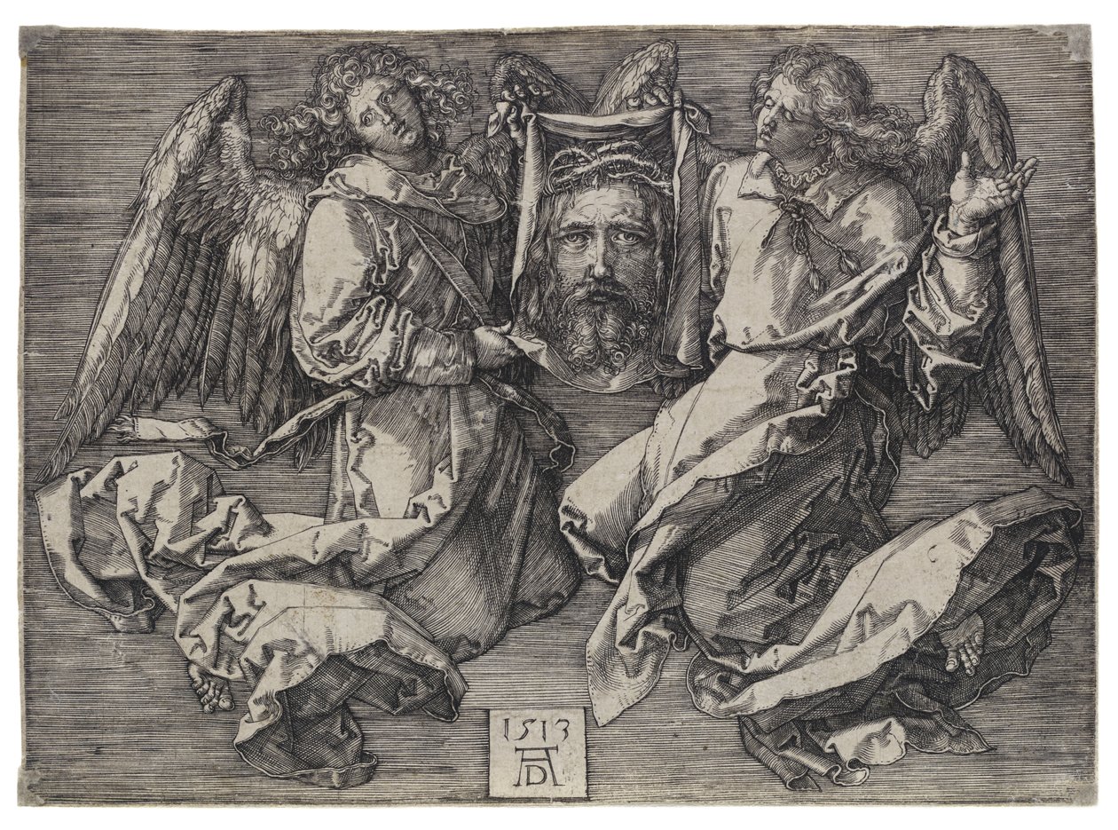 Chusta św. Weroniki, prezentowana przez dwóch aniołów autorstwa Albrecht Dürer