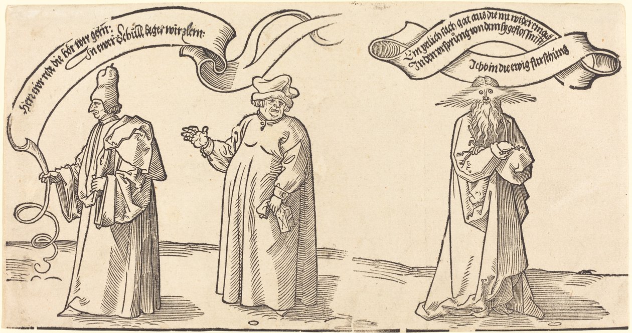 Nauczyciel, duchowny i Opatrzność autorstwa Albrecht Dürer