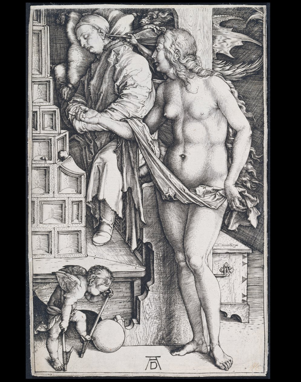 „Pokusa leniwca” („Sen lekarza”) autorstwa Albrecht Dürer
